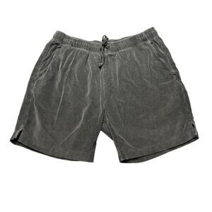 SKU Save Khaki United Corduroy Easy 6" Shorts Men's Large Flat Front Chino Gray